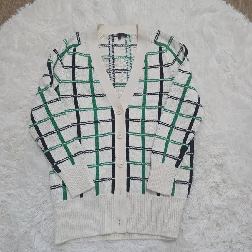 [BUNJANG] Maje Wool Check Cardigan Size 1 / 마쥬 울 체크가디건 1사이즈
