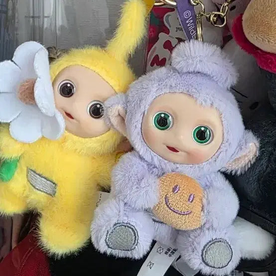 [BUNJANG] Teletubbies Tinky Winky and Laa-Laa Keyring Bundle Set / 텔레토비 인형 키링 보라돌이/나나 일괄 판매합니다(택포)