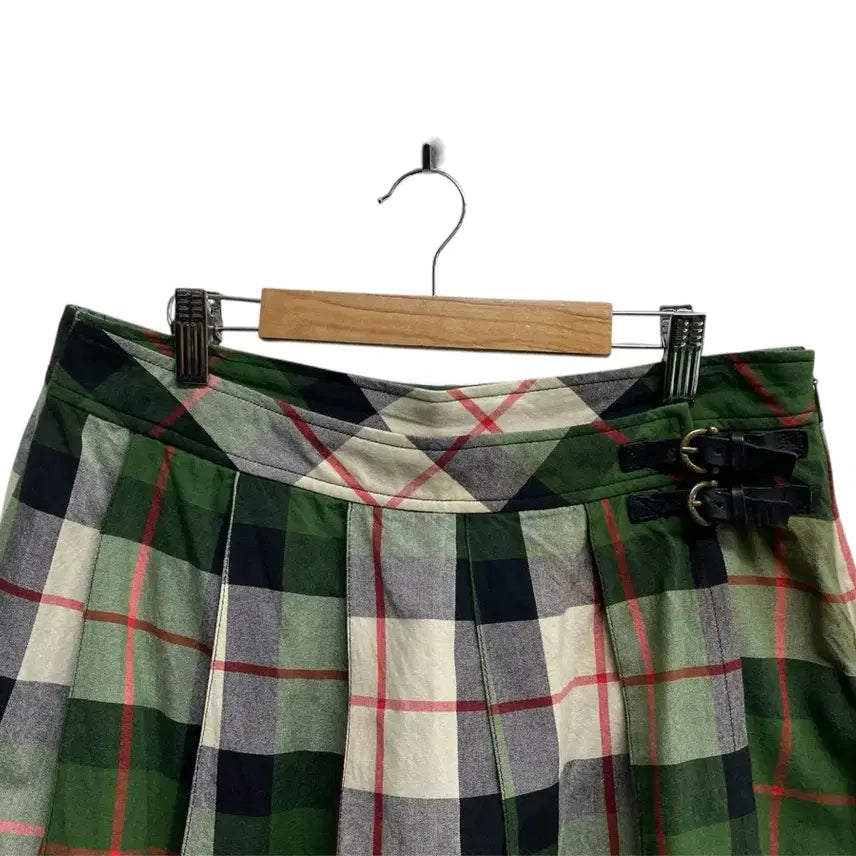 [BUNJANG] Burberry Green Check Pattern Culottes - Size 42 / 버버리 초록색 체크 패턴 치마바지-42사이즈