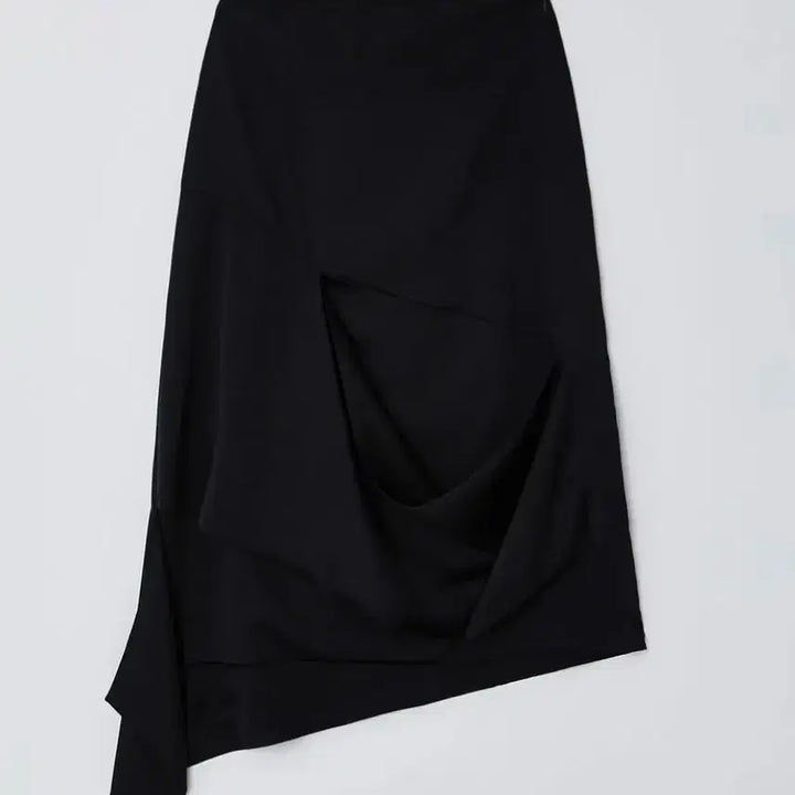 [BUNJANG] Low Classic Drape Layered Skirt - Black / 로우클래식 DRAPE LAYERED SKIRT - BLACK