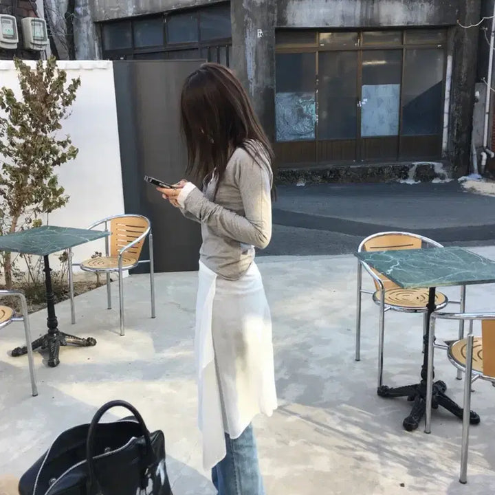 [BUNJANG] Nohp V-Neck Button Tee / 노프 브이넥 버튼 티