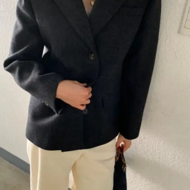 [BUNJANG] Mone Mellor Gray Jacket / Mone 모네 리본빛 멜러 자켓 Mellor Gray Jacket