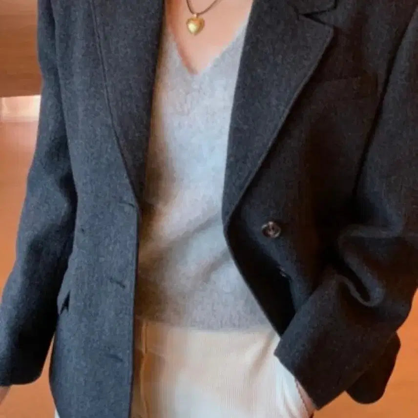 [BUNJANG] Mone Mellor Gray Jacket / Mone 모네 리본빛 멜러 자켓 Mellor Gray Jacket
