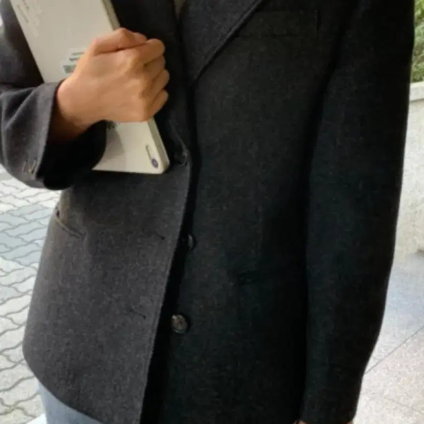 [BUNJANG] Mone Mellor Gray Jacket / Mone 모네 리본빛 멜러 자켓 Mellor Gray Jacket