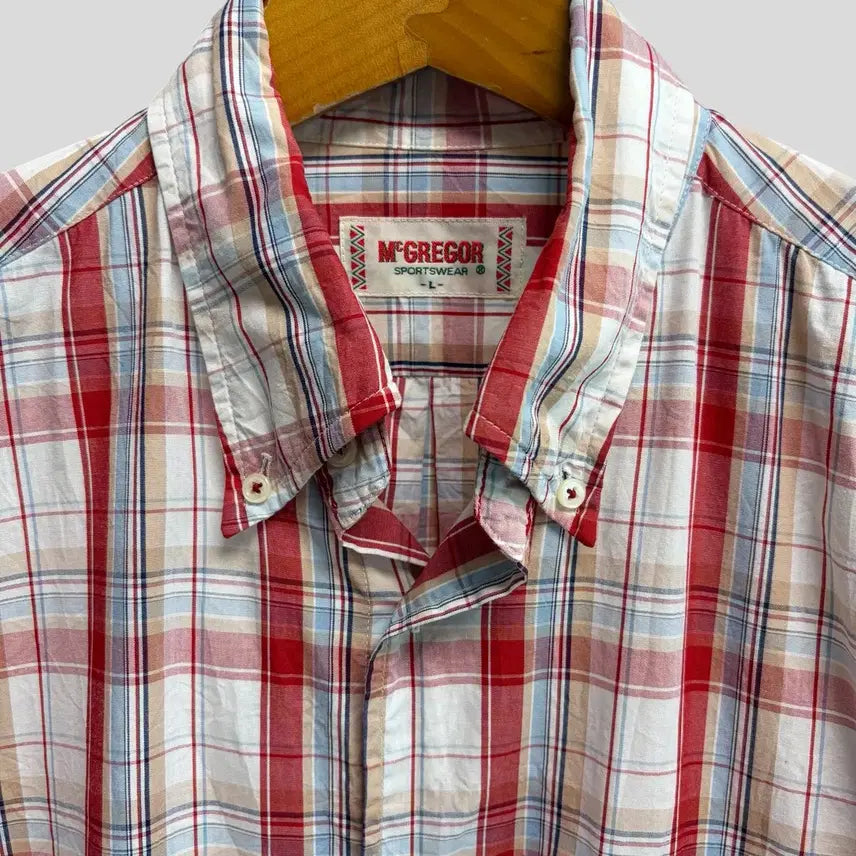 [BUNJANG] McGREGOR Checked Short Sleeve Shirt Size L / (L)McGREGOR 맥그리거 체크 반팔셔츠