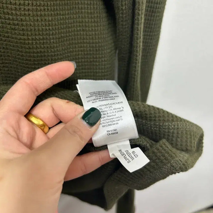 [BUNJANG] Polo Ralph Lauren Waffle Long Sleeve Olive XL / 폴로 랄프로렌 와플 롱슬리브 올리브 XL