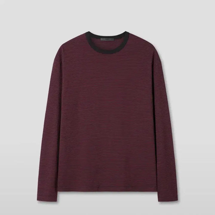 [BUNJANG] Dive In Striped Long Sleeve Burgundy / [2] 다이브인 스트라이프 롱슬리브 버건디