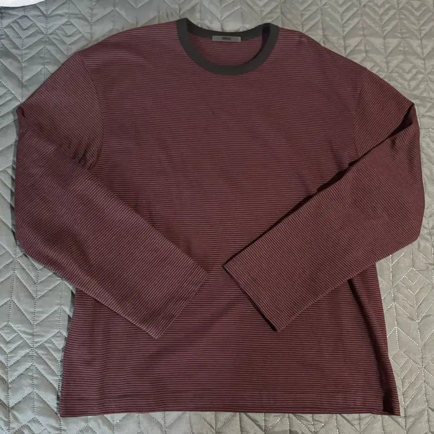 [BUNJANG] Dive In Striped Long Sleeve Burgundy / [2] 다이브인 스트라이프 롱슬리브 버건디