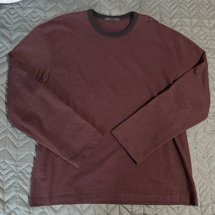[BUNJANG] Dive In Striped Long Sleeve Burgundy / [2] 다이브인 스트라이프 롱슬리브 버건디