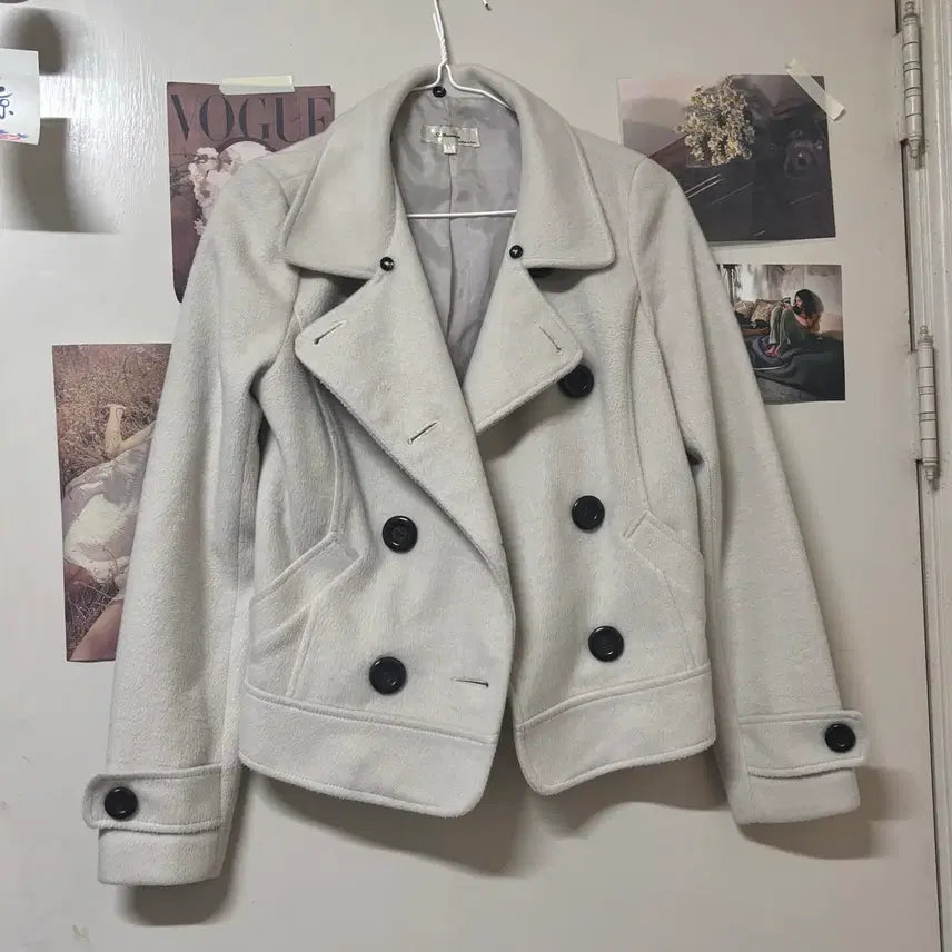 [BUNJANG] Vintage Ivory Short Coat / 빈티지 봄 숏코트 정핏 아이보리