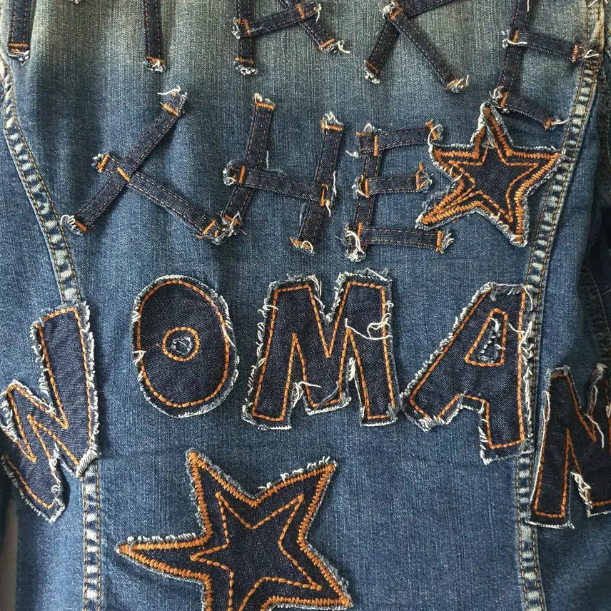 [BUNJANG] Moschino Y2K Patchwork Washed Denim Jacket / 모스키노 Y2K 패치워크 워싱 데님 자켓 청자켓