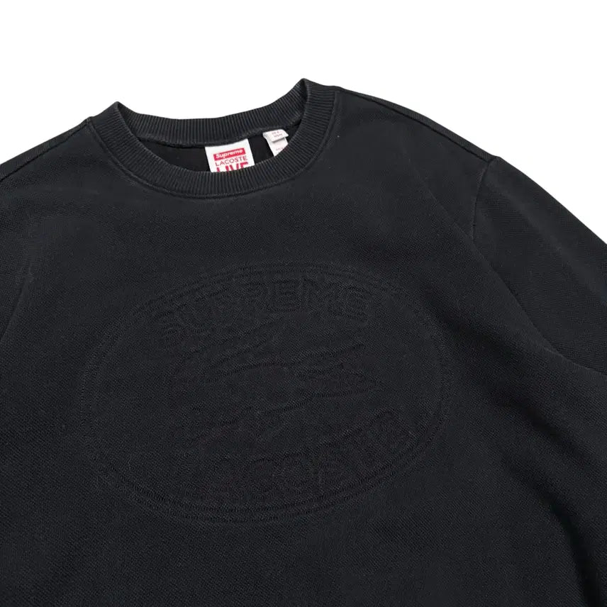 [BUNJANG] Supreme x Lacoste Black Sweatshirt / 슈프림x라코스테 블랙 맨투맨