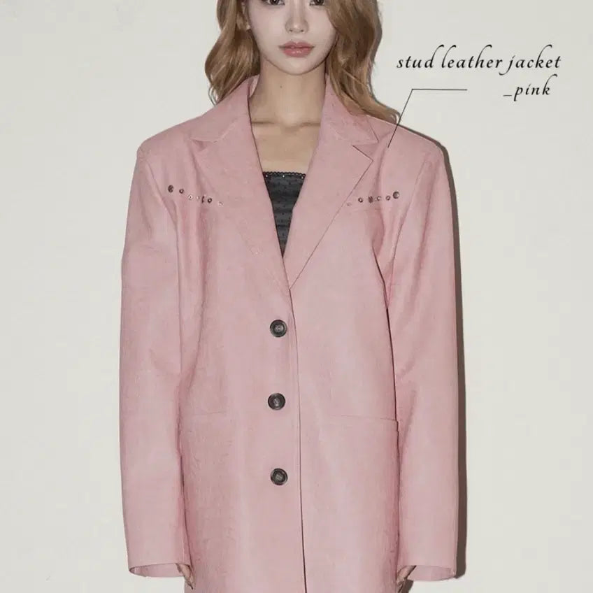 [BUNJANG] Cherrykuri Studded Faux Leather Jacket / 체리퀴리 스터드 레더 자켓