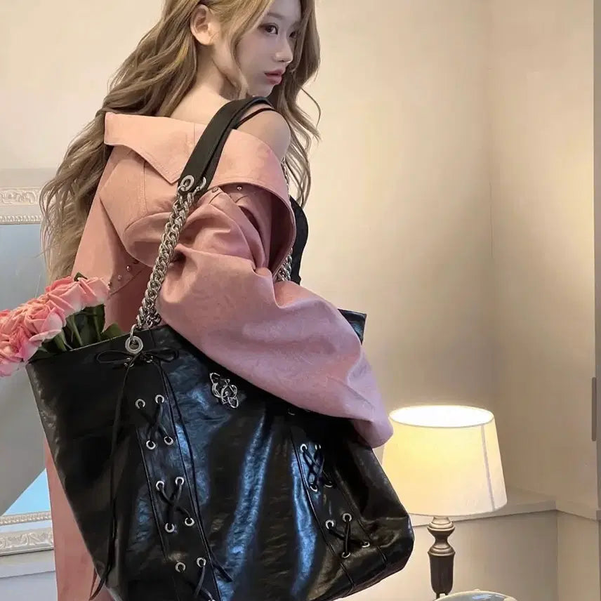 [BUNJANG] Cherrykuri Studded Faux Leather Jacket / 체리퀴리 스터드 레더 자켓