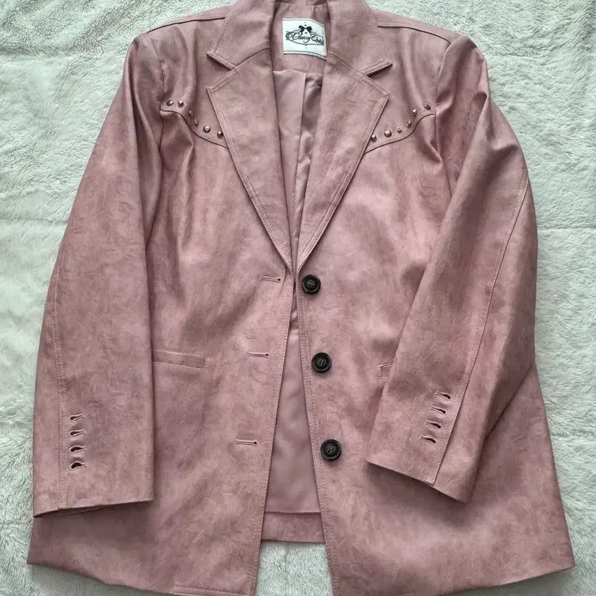 [BUNJANG] Cherrykuri Studded Faux Leather Jacket / 체리퀴리 스터드 레더 자켓