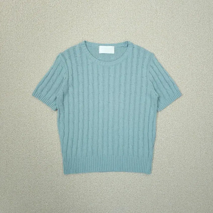 [BUNJANG] JLK Cable Short Sleeve Knit / (F)제이엘프 여성 반팔 니트 케이블 G9W2877