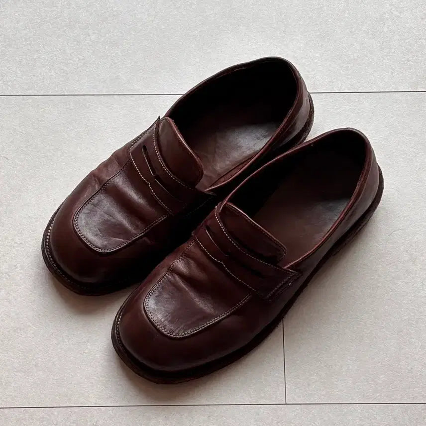[BUNJANG] Kinch OVATE 500(a) Washed Horse Leather Penny Loafers Brown 285 / 킨치 OVATE 500(a) 브라운 285 / 워시드 호스레더 페니로퍼