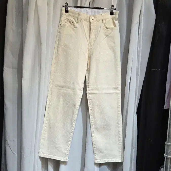 [BUNJANG] Unbranded Ivory Denim Pants / M싸이즈 허리안쪽밴딩 스판 아이보리 데님