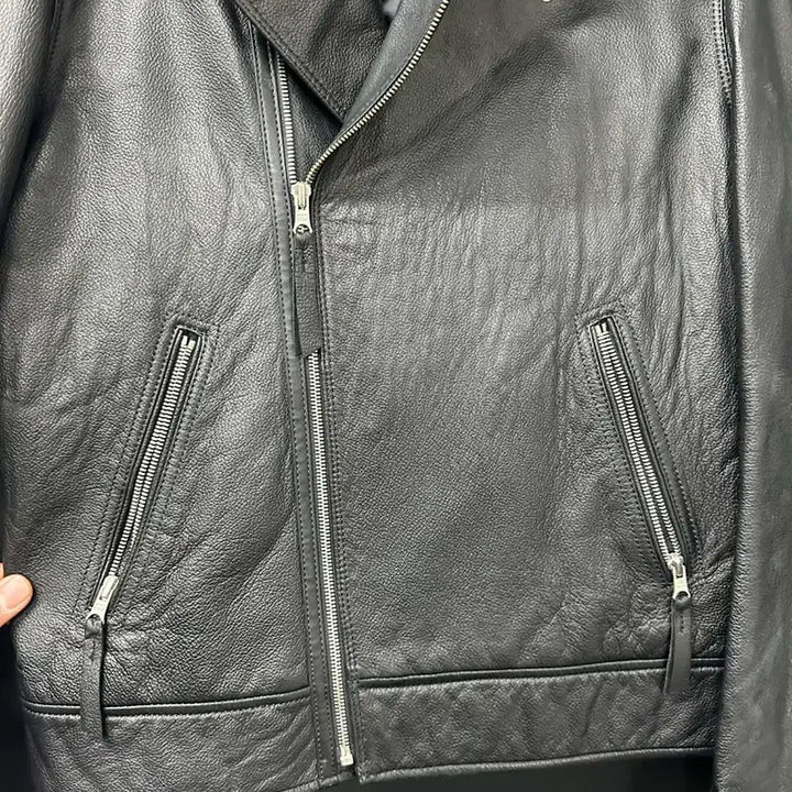 [BUNJANG] T.I FOR MEN Black Leather Rider Jacket / T.I FOR MEN 블랙 가죽 라이더 자켓