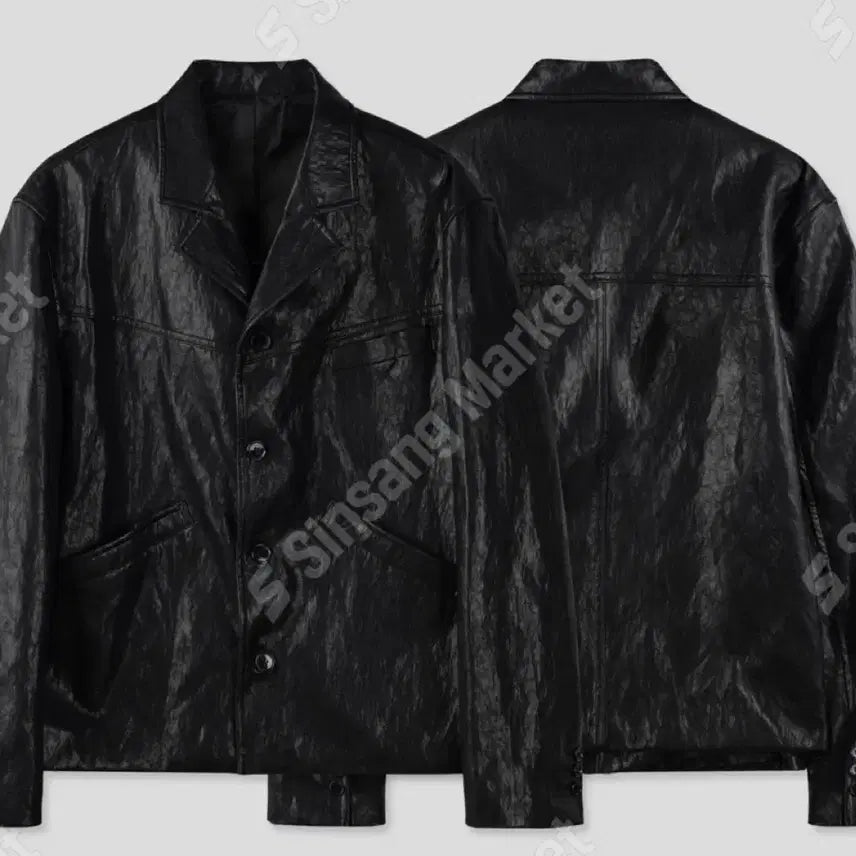 [BUNJANG] Leather Blazer Jacket / 레더블레이저 자켓(새상품/봄가을)