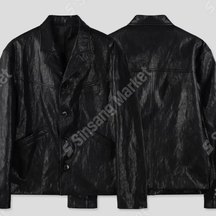 [BUNJANG] Leather Blazer Jacket / 레더블레이저 자켓(새상품/봄가을)