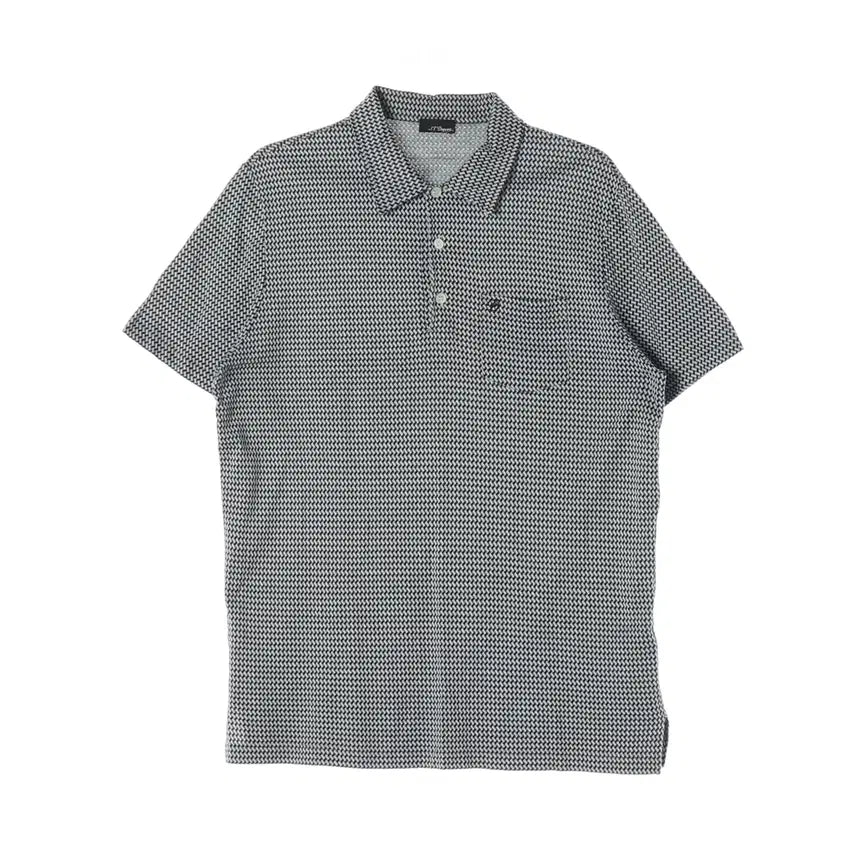 [BUNJANG] Dupont Pattern Short Sleeve Polo Shirt / 듀퐁 패턴 반팔 티셔츠 카라티 폴로 셔츠
