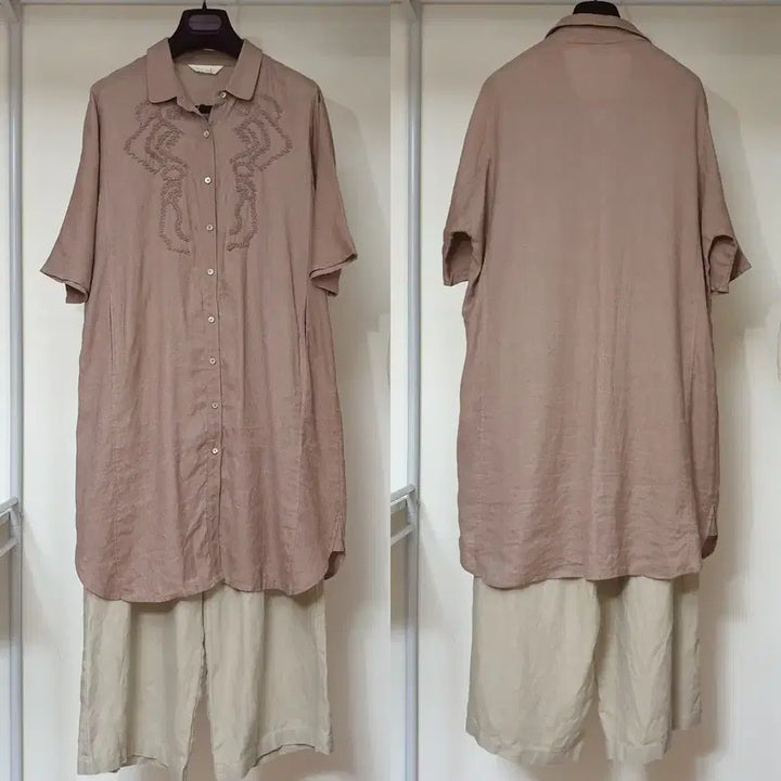 [BUNJANG] isae Linen Blend Long Blouse / isae 이새 입체꼬임장식 디테일 리넨혼방 롱 블라우스 / 롱 셔츠