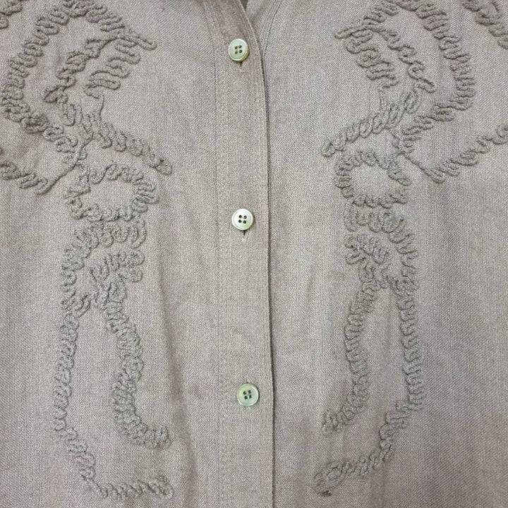 [BUNJANG] isae Linen Blend Long Blouse / isae 이새 입체꼬임장식 디테일 리넨혼방 롱 블라우스 / 롱 셔츠