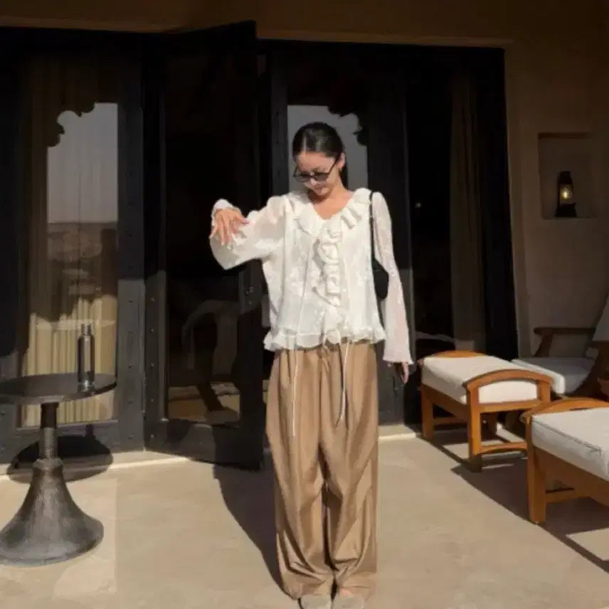 [BUNJANG] Shop Uni Camel Wide Leg Pants / 샵유니바지