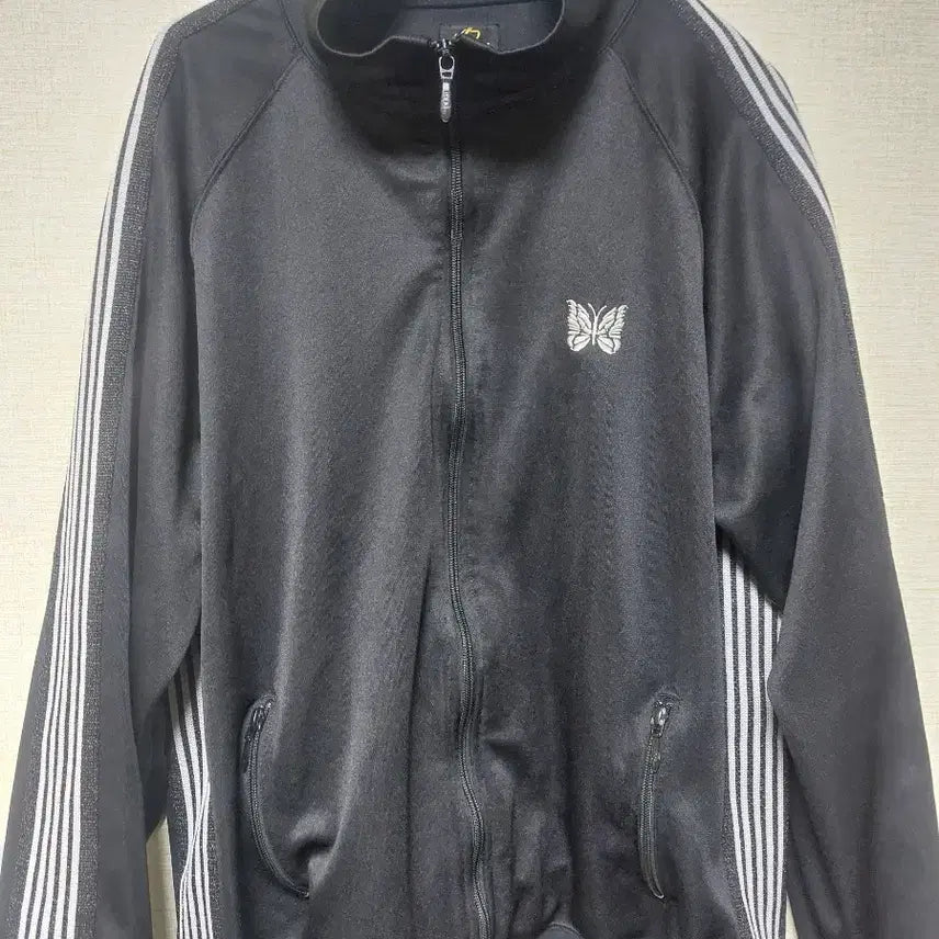 [BUNJANG] Needles Track Jacket Poly Smooth Black White [XL] / 니들스 트랙 자켓 폴리 스무스 블랙 화이트 별주 [XL]