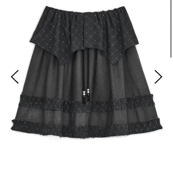[BUNJANG] Hug Yourskin Argyle Cape Midi Skirt Charcoal / 허그유어스킨 아가일 케이프 미디 스커트 차콜
