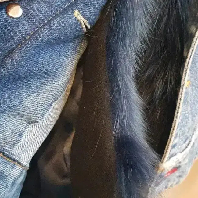 [BUNJANG] Vov Denim Fur Jacket (Size 55) / 보브 데님 퍼 자켓55사이즈안감퍼는 탈부착가능봄가을에는 퍼떼고 입으시