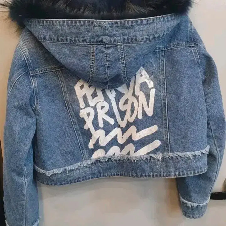 [BUNJANG] Vov Denim Fur Jacket (Size 55) / 보브 데님 퍼 자켓55사이즈안감퍼는 탈부착가능봄가을에는 퍼떼고 입으시