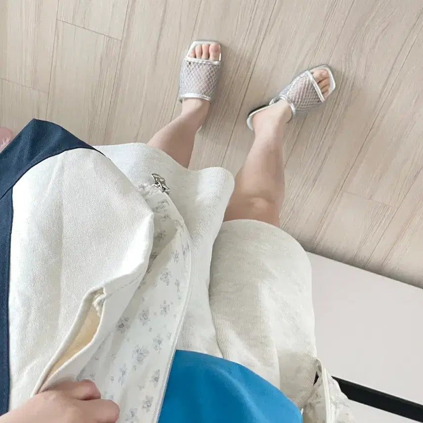[BUNJANG] Silver Mesh Slippers 5040 / (25,30,35,40,45,50)실버 망사 슬리퍼 5040
