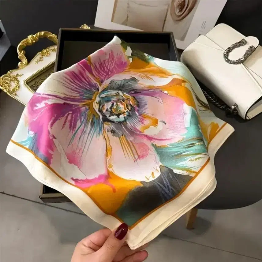 [BUNJANG] Patterned Silk Scarf / 패턴 스카프(새상품)
