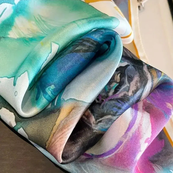 [BUNJANG] Patterned Silk Scarf / 패턴 스카프(새상품)