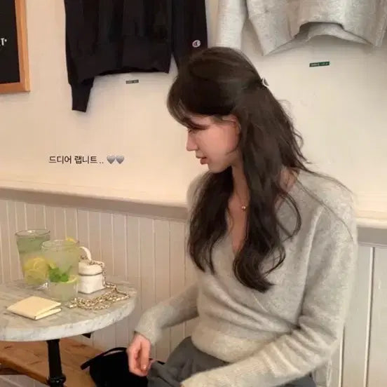 [BUNJANG] Leplaine Wrap Knit Gray Knitwear / 르플레인 랩니트 그레이 니트