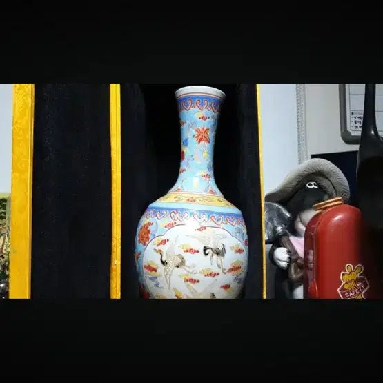 [BUNJANG] Chinese Heaven Double Crane Porcelain Vase / 중국천국쌍학자기 3관지 17만 높이50