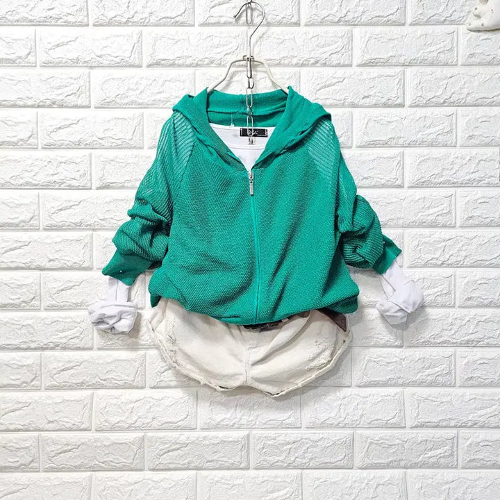 [BUNJANG] Green Hooded Cardigan / 초록  후드 가디건