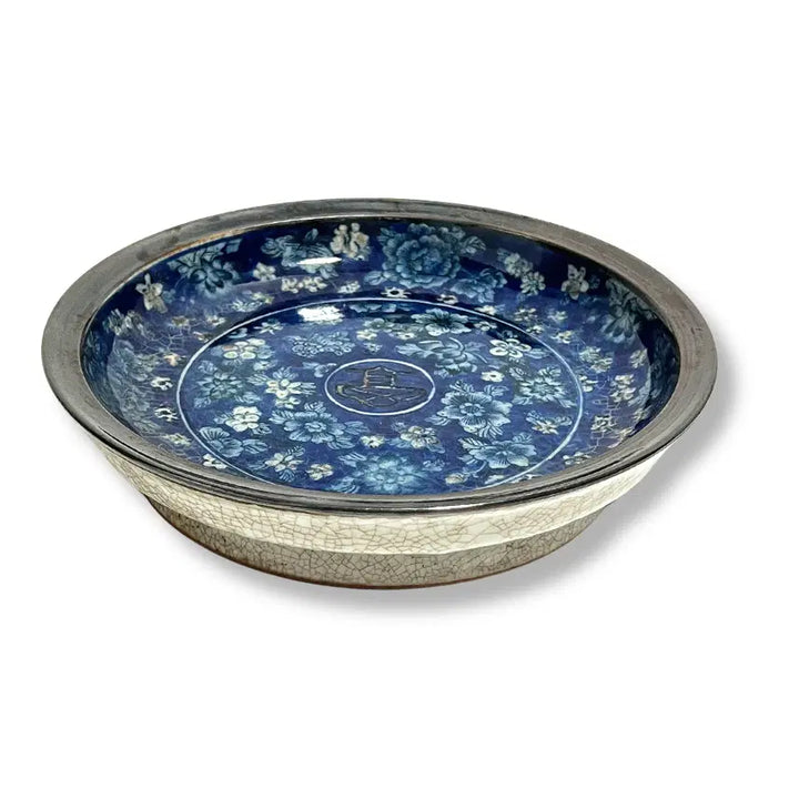 [BUNJANG] Qing Dynasty Kangxi Blue and White Porcelain Plate with Flower and Longevity Motif / 대청강희청화백자 화훼문 복수문반 대청강희년제 관지 [중국도자기]