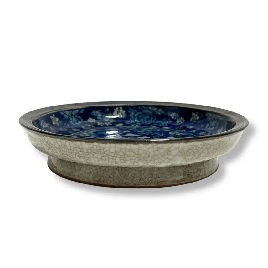 [BUNJANG] Qing Dynasty Kangxi Blue and White Porcelain Plate with Flower and Longevity Motif / 대청강희청화백자 화훼문 복수문반 대청강희년제 관지 [중국도자기]