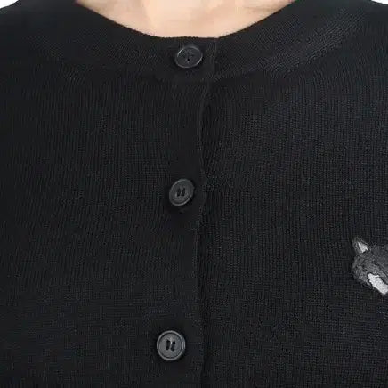 [BUNJANG] Maison Kitsune Black Fox Embroidery Cardigan / NB73정품새상품>메종키츠네 블랙 폭스 자수 가디건