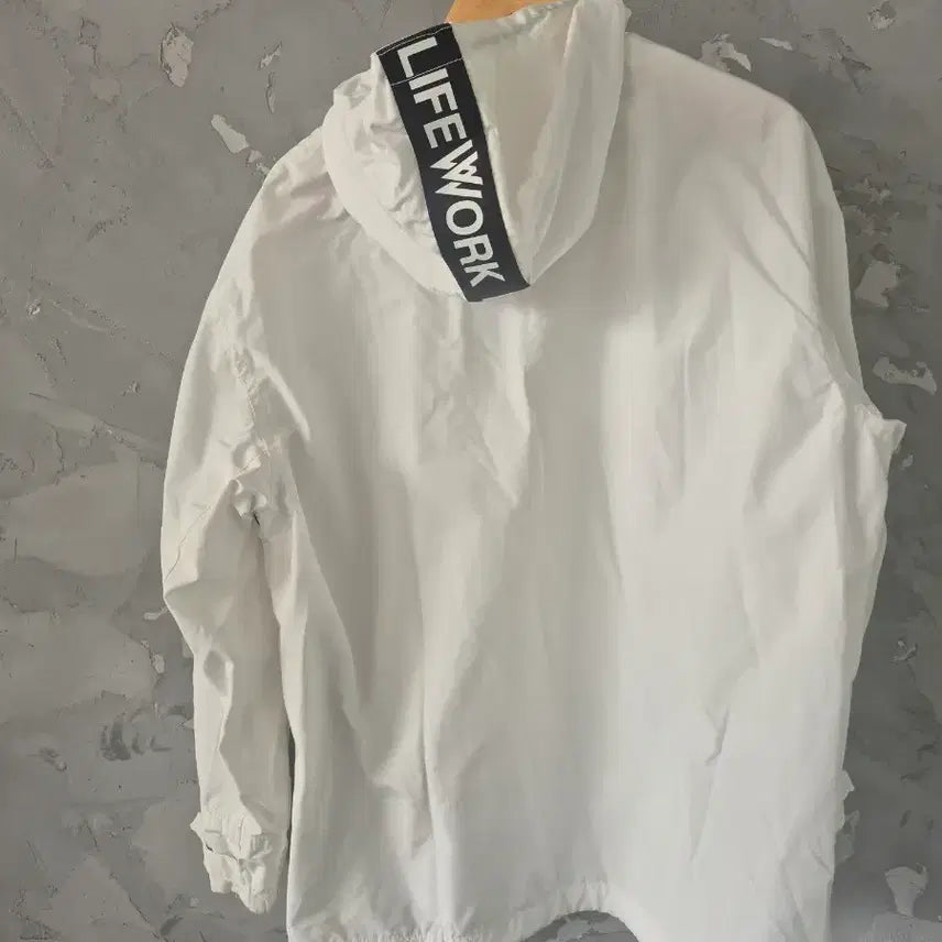 [BUNJANG] Life Work White Anorak Windbreaker M / 라이프워크 화이트 아노락 바람막이 M