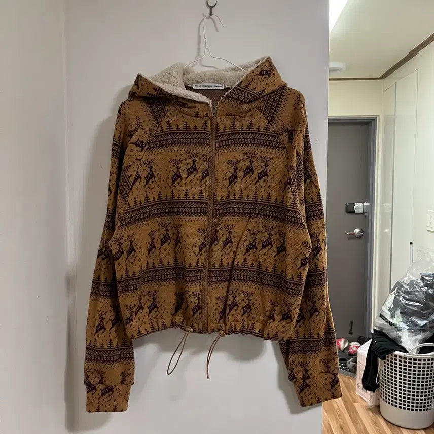[BUNJANG] The La Creme Your Love Pattern Hooded Zip-up / 더 라 크림 앤 유어 러브 패턴 후드집업