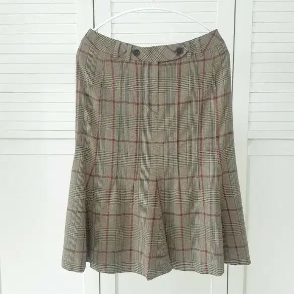[BUNJANG] MaxMara Check Pleated Skirt Beige / 막스마라 스커트 정품