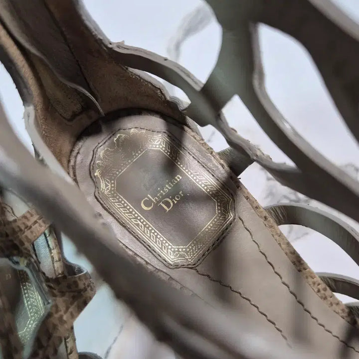 [BUNJANG] Dior Paradise Python Embossed Leather Sandals Heels / (정품) 디올 파라다이스 파이썬 엠보싱 가죽 샌들 힐 구두 36.5