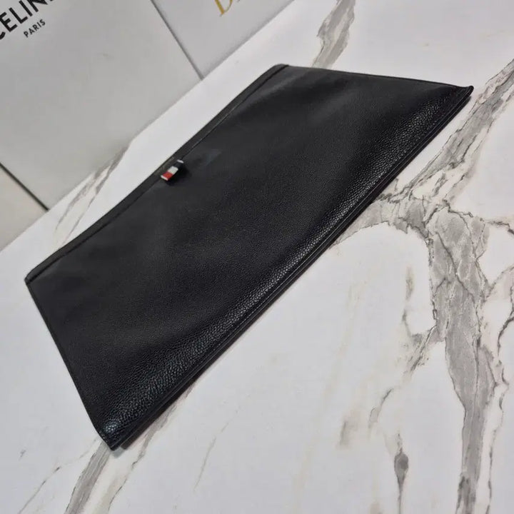 [BUNJANG] Thom Browne Pebbled Grain Leather Black Clutch Bag / (정품) 톰브라운 페블 그레인 블랙 클러치 백