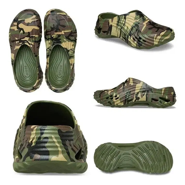 [BUNJANG] Crocs Echo Camo Wave Sandals - Army Green (Size 270) / 270 새제품) 크록스 에코 카모 웨이브 아미그린 국방 슬리퍼 샌들