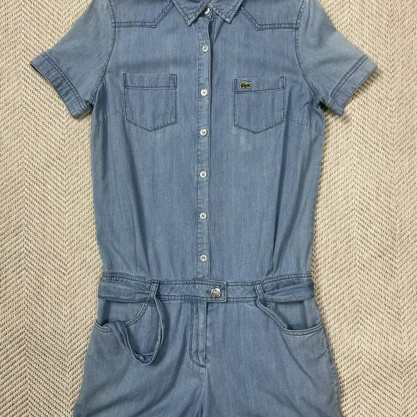 [BUNJANG] Lacoste Denim Jumpsuit 34 / 라코스테 데님 점프수트 34