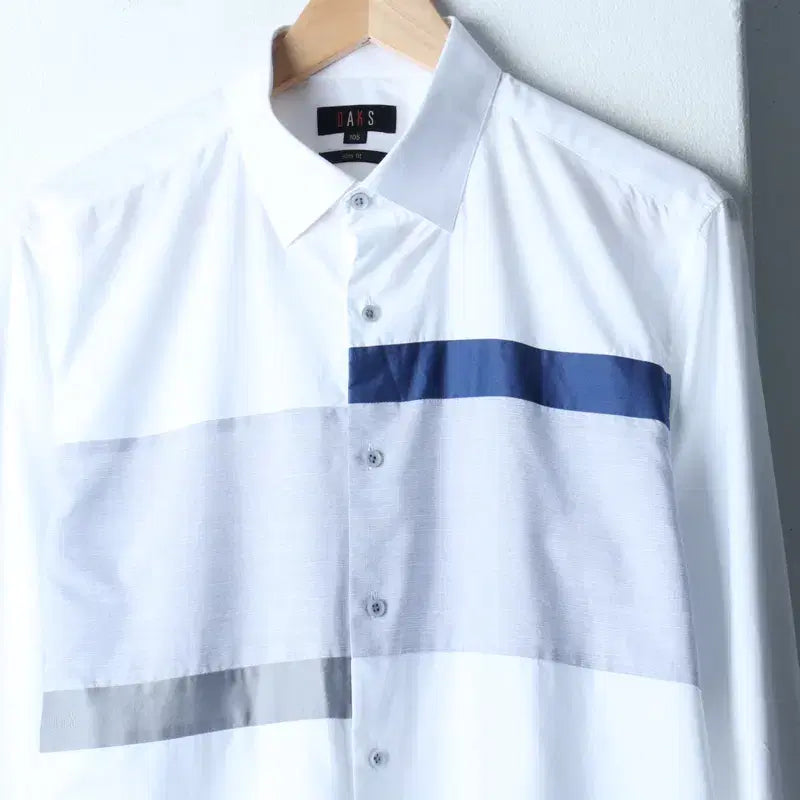 [SOLD OUT] (XL) 닥스 셔츠 남방 화이트 스트라이프 아메카지-17F6A